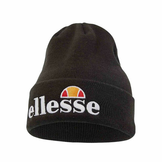 "Ellesse Velly svart mössa i 100 % bomull – unisex one size med multicolour-detaljer"