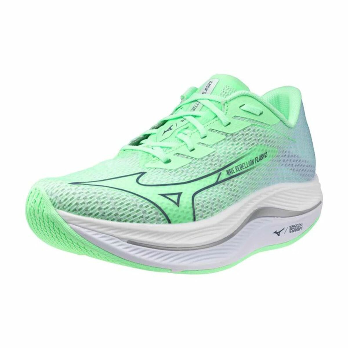 "Mizuno Wave Rebellion Flash 2 Aquamarine ventilerande ovandel"