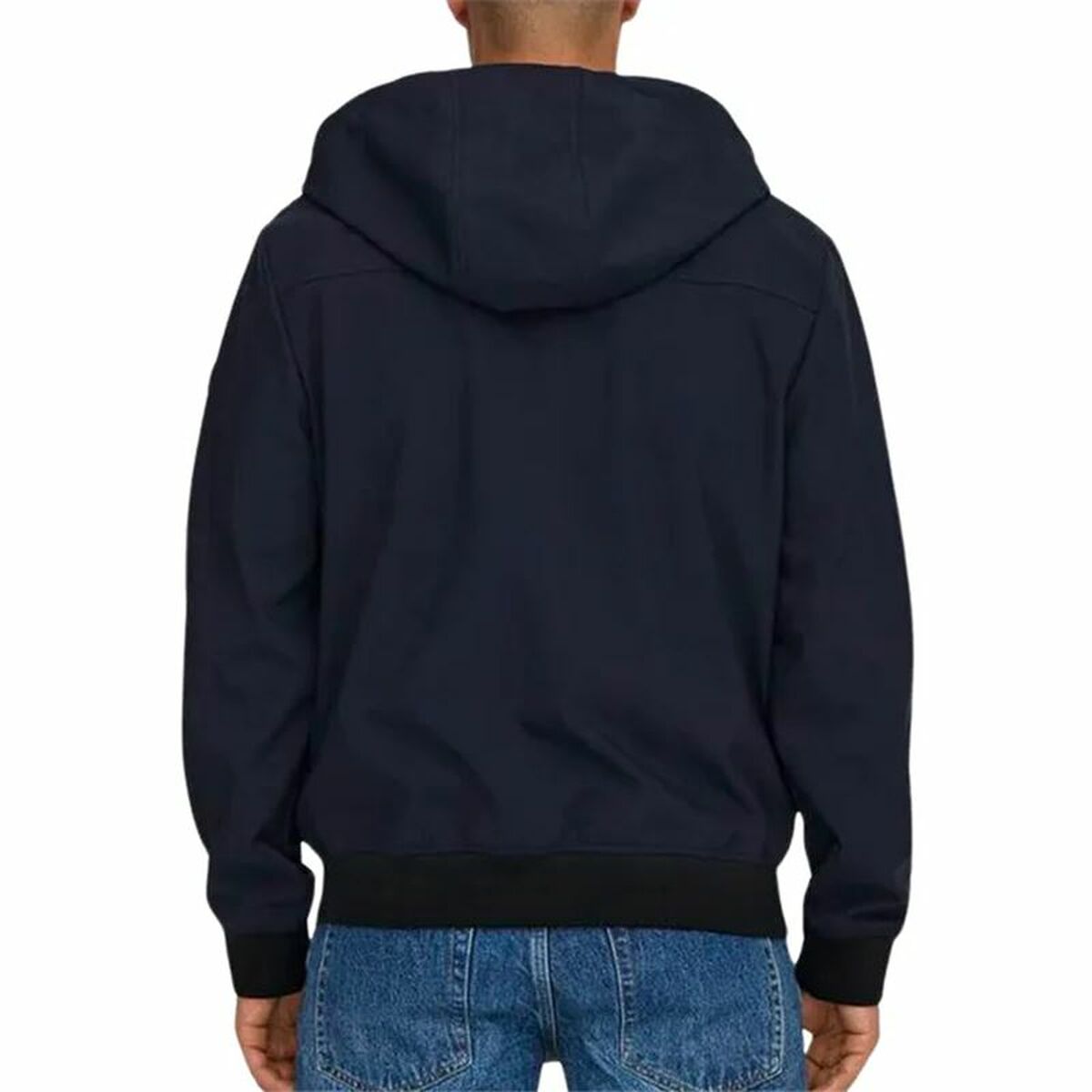 "Only & Sons Onsbowie träningsjacka herr – modell bakifrån i marinblå färg"