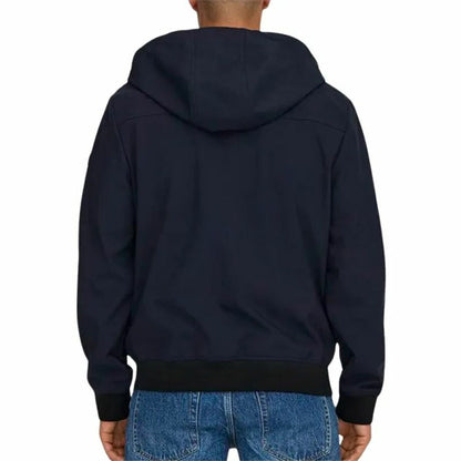 "Only & Sons Onsbowie träningsjacka herr – modell bakifrån i marinblå färg"