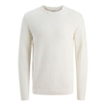 "Jack & Jones Jjotto Knit Crew Neck tröja herr vit framifrån"