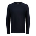 "Jack & Jones Jjotto Knit Crew Neck Sky tröja herr marinblå framifrån"