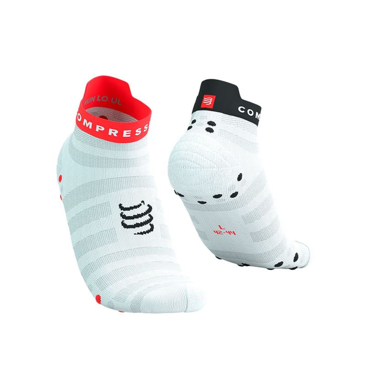 "Compressport Pro Racing kompressionsstrumpor unisex vit orange helbild"