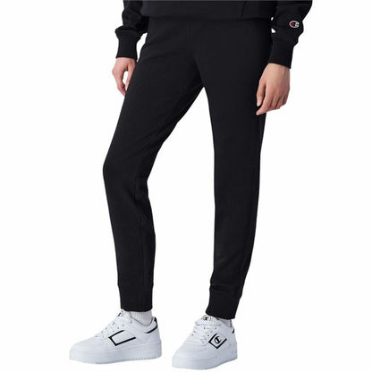"Champion Rib Cuff Pants herr – långa träningsbyxor svart framsida."