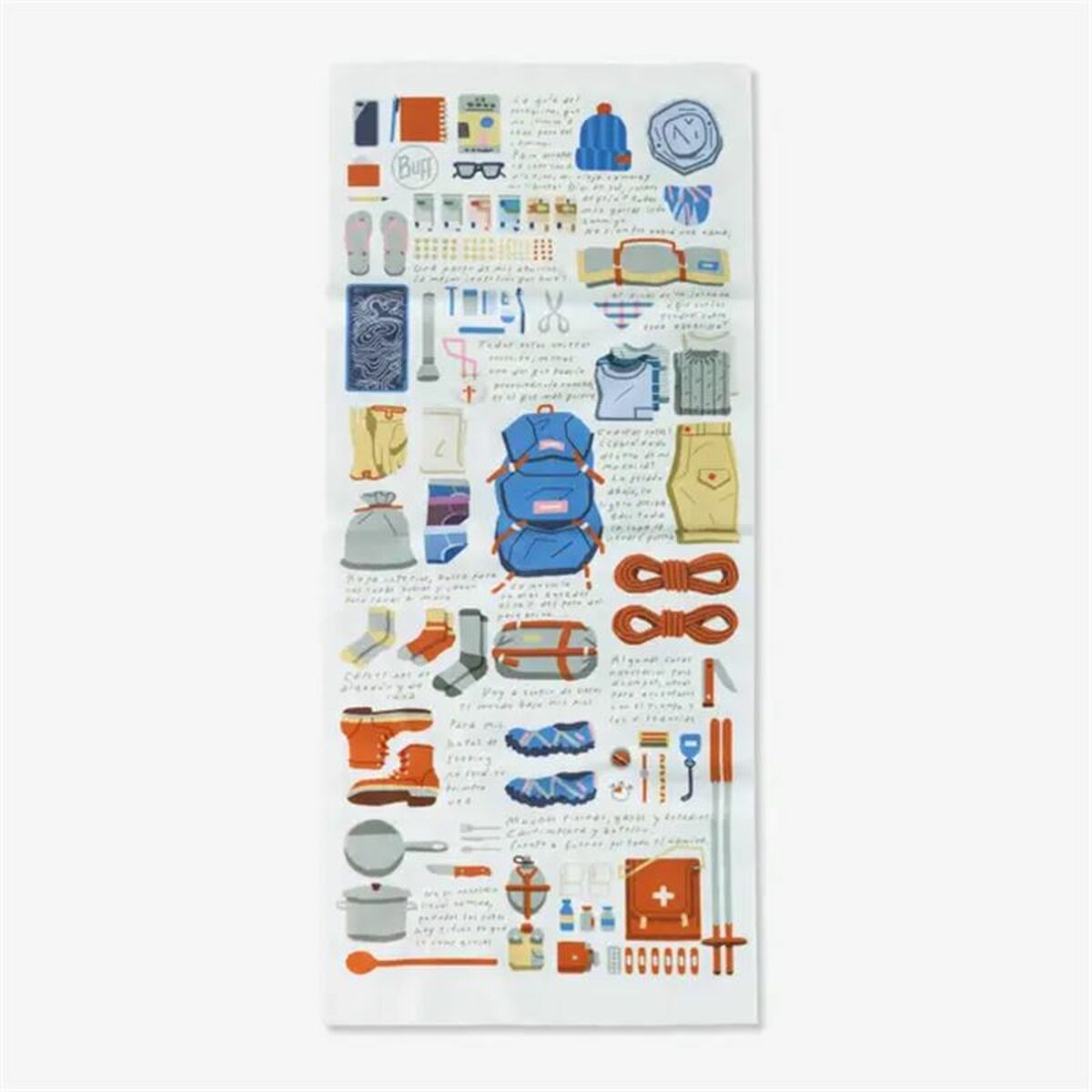 "Buff Multicolour Camino Guía Peregrino – mångsidig unisex buff för löpning och vandring"