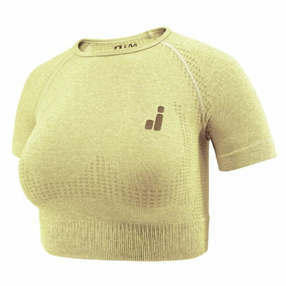 "Joluvi Ari Crop sport-bh dam – svart medium support med elastisk passform och Joluvi-logga."