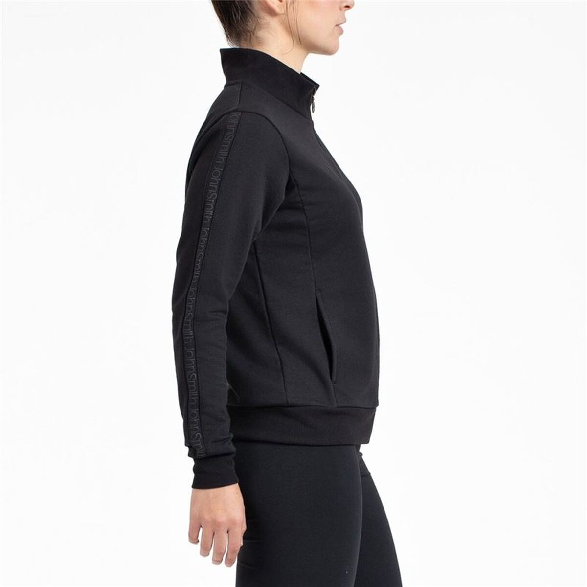 "John Smith Jibia träningsjacka herr svart detaljvy"