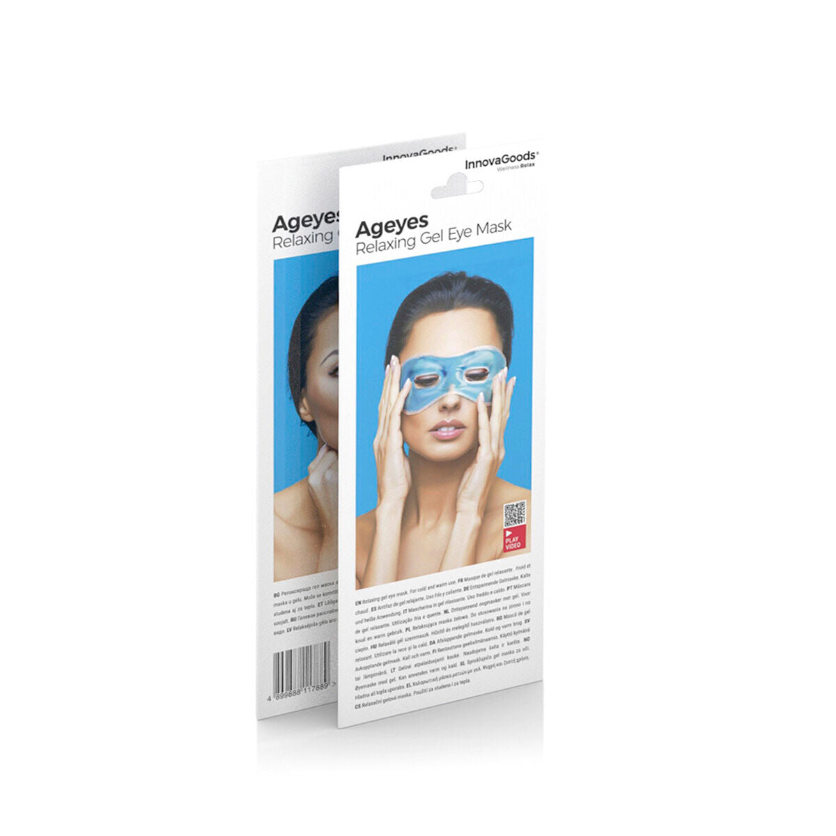 "Avslappnande ögonmask – kan användas varm eller kall"