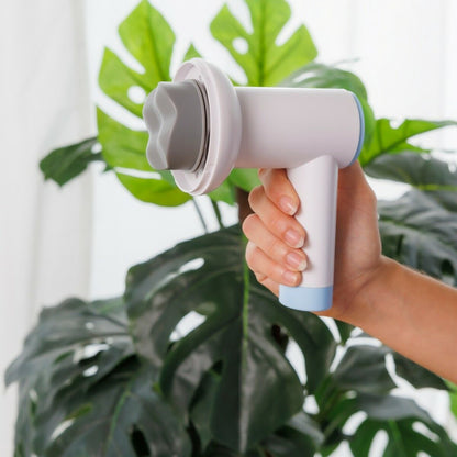 "Närbild av CellyGun massagehuvud i rotation"